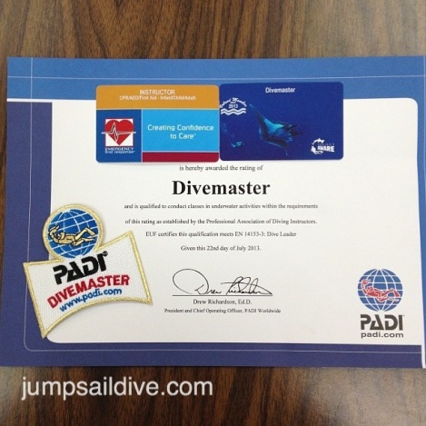 Divemaster and EFRI Certification Cards